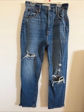 Abercrombie & Fitch High-Rise Distressed Blue Jeans